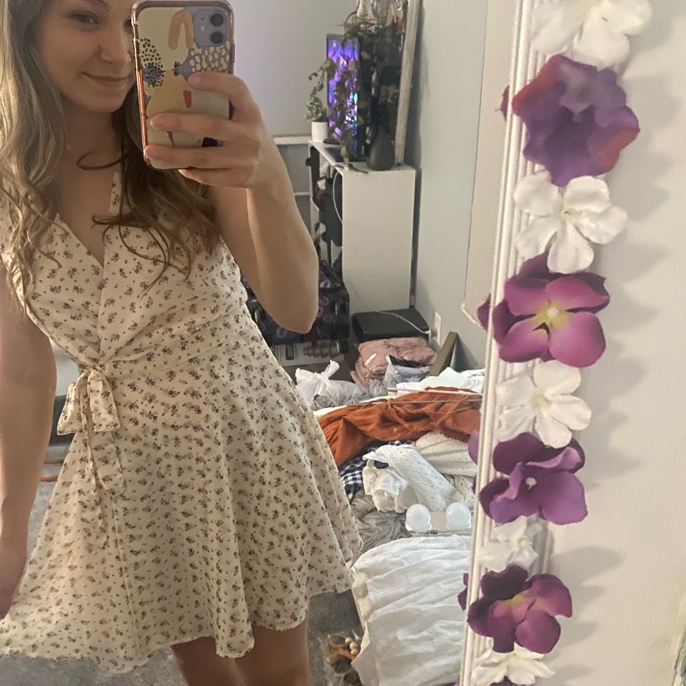 floral wrap dress